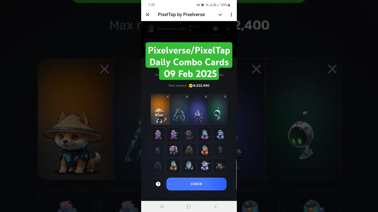 Pixelverse Daily Combo | Pixelverse Daily Combo Today 09 Feb 2025 | Pixeltap Combo Today 