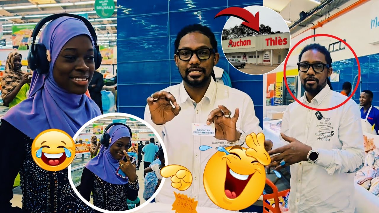 VLOG DU JOUR AVEC PAPE SIDY FALL AUX AUCHAN DE THIÈS À MOURIR DE RIRE 😂 😂 