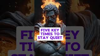 Five Key Times to Stay Quiet #stoicmindset #stoicwisdom #stoiclife