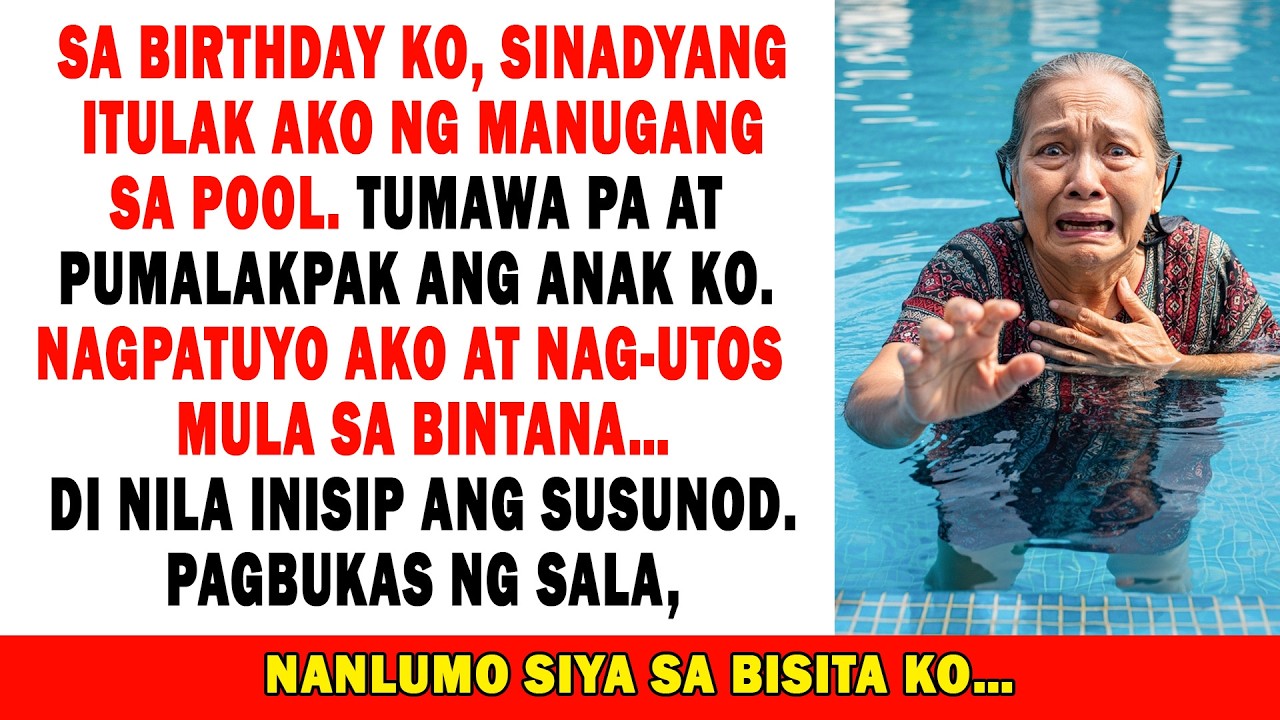 Tinulak Ako Ng Manugang Sa Pool, Nagkunwaring Di Nakita Ng Anak Ko.Tahimik Akong Nag-Utos Sa Bintana
