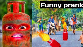 Fake Gas Cylinder Blast On Public | Gas Cylinder Funny Prank |@PrankBuzz #prank #funnyprank