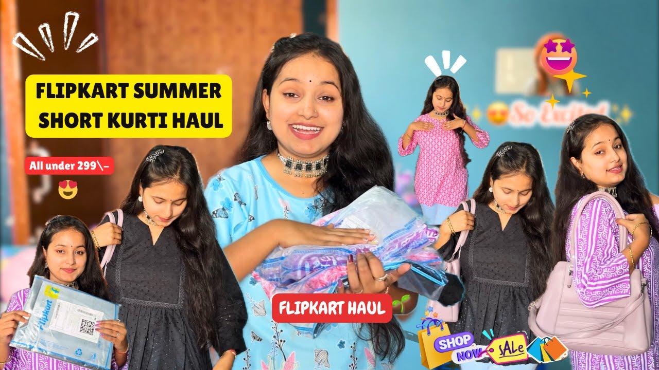 Flipkart Short Kurti Haul Under Rs 299 For College Office Wear Kurti Haul Try On 2024