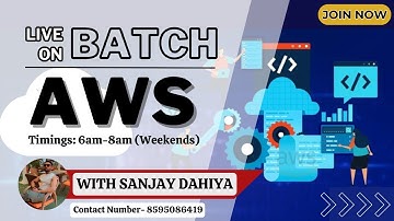 Day-1 AWS SAA-C03  Live Class 6 to 8AM Saturday & Sunday  Weekends | With Sanjay Dahiya #aws