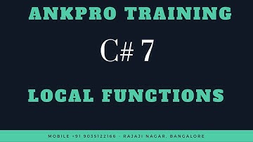 C# 7 Chapter 5 : Local functions feature in c# 7