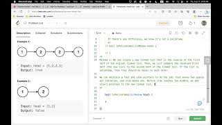 Leetcode 234. Palindrome Linked List (Cracking the Coding Interview 2.6)