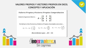 VALORES PROPIOS Y VECTORES PROPIOS EN EXCEL, CONCEPTO Y APLICACIÓN| BioEstadística Sin Lágrimas