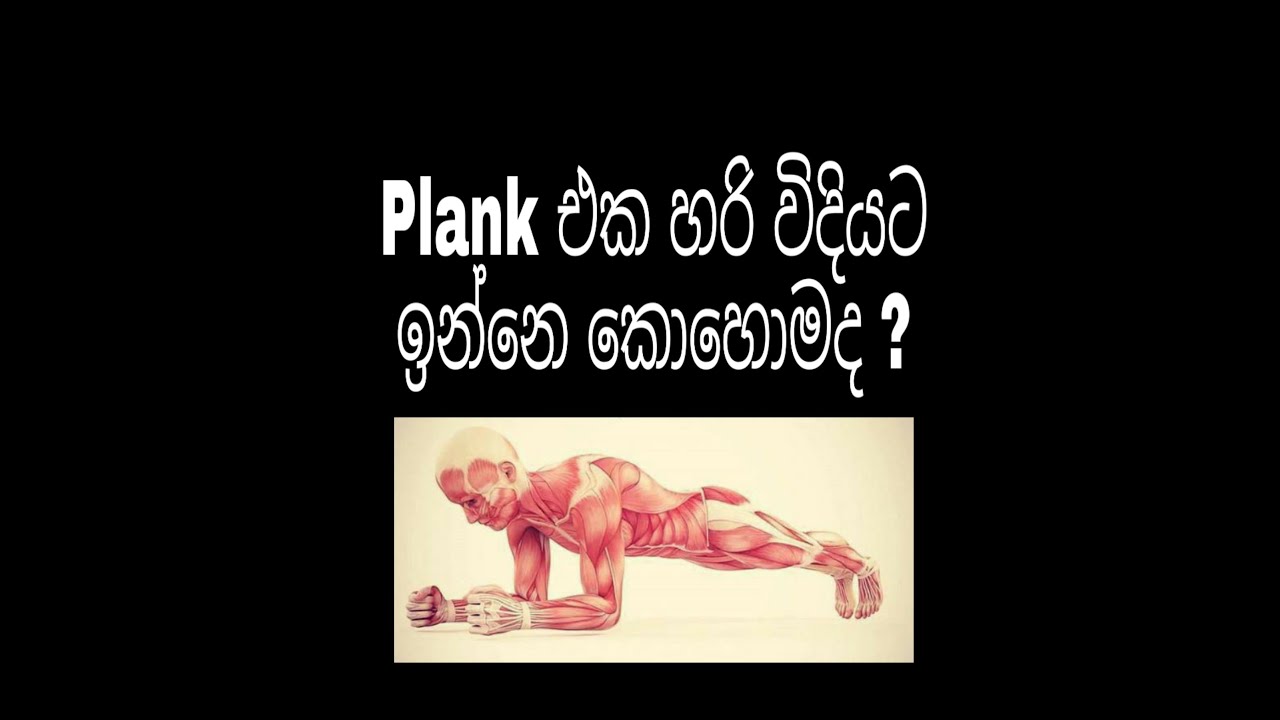 The Right way to do a Plank (Plank Exercise එක ගැන සිoහලෙන්) - YouTube