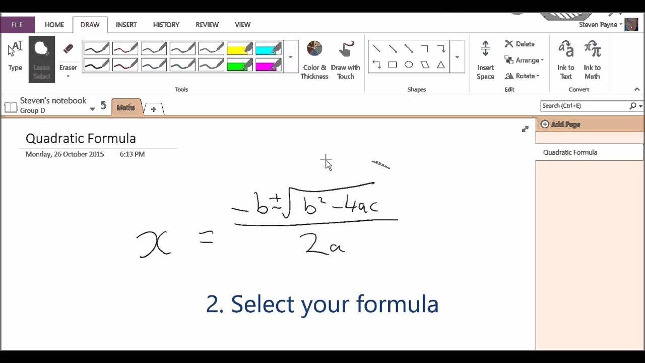 onenote handwriting to text windows 10