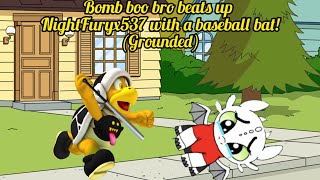 Bomb boo bro beats up NightFuryx537 with a baseball bat! (Grounded)