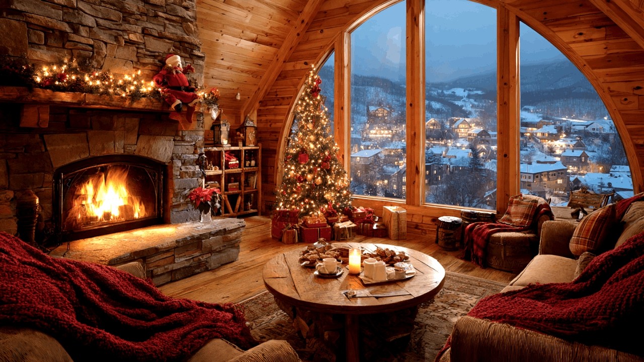 Boost Your Energy with Jazz Instrumental in a Warm Winter Cabin
