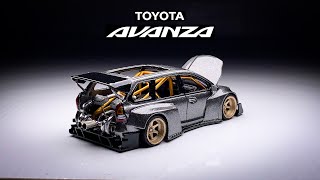 Modifikasi Toyota Avanza mesin V8 LS Twin Turbo MR (Mid Engine, Rear Drive) Tomica Custom Cyberpunk