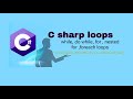 loops in c sharp with examples | loops in c sharp