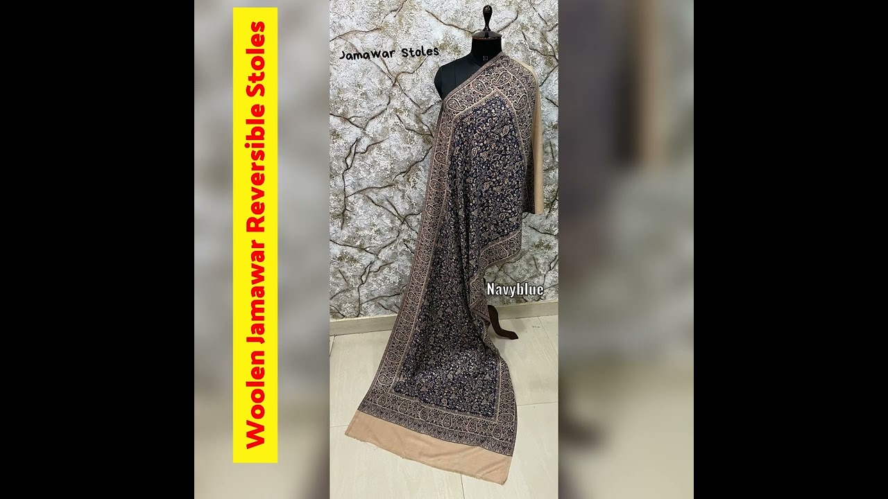 Soft Wool Jamarwar Reversible Stoles 28 X 80 I Dark & Light Shade Weaving @FBC +919855244477