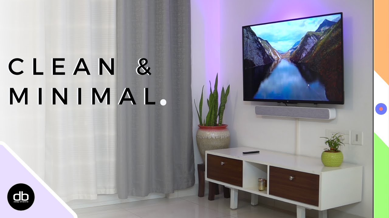 DIY MINIMALIST TV SETUP | Mounting a Tv, a Sound Bar With No Visible Cables