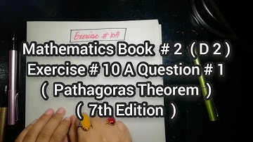Mathematics Book 2 (D2) |  New syllabus | 7th Edition | Exercise # 10 A | Q # 1 | in Urdu\Hindi
