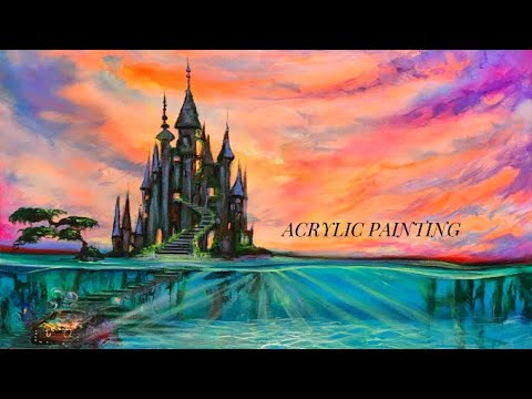 PAINTING TUTORIAL/ STEP BY STEP ACRYLIC | UNDERWATER FANTASY CASTLE