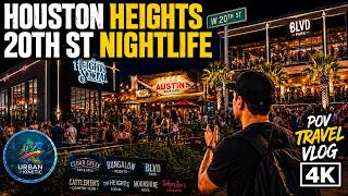 Houston Nightlife: The Heights 20th Street Bar Crawl | POV Travel Vlog [4K 60fps]