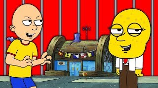 Caillou And Spongebob 24 Hour Krusty Krab Challenge/Arrested