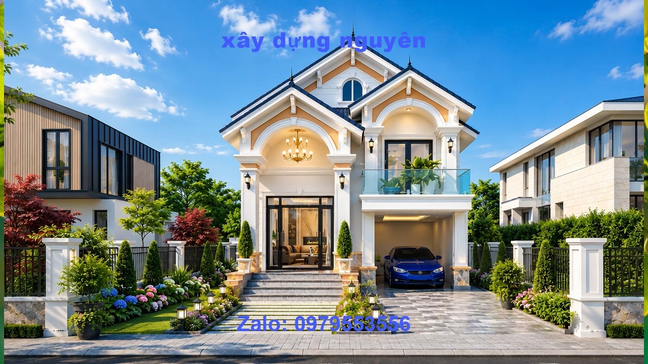 Mẫu Biệt Thự 1 Trệt 1 Lửng Mái Thái Diện Tích 7x20m Thiết Kế 4 Phòng Ngủ #nha2tang #maithai