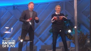 Jesse Tyler Ferguson And Ellen Play A Skyhigh Game Of Ll Bean Toss