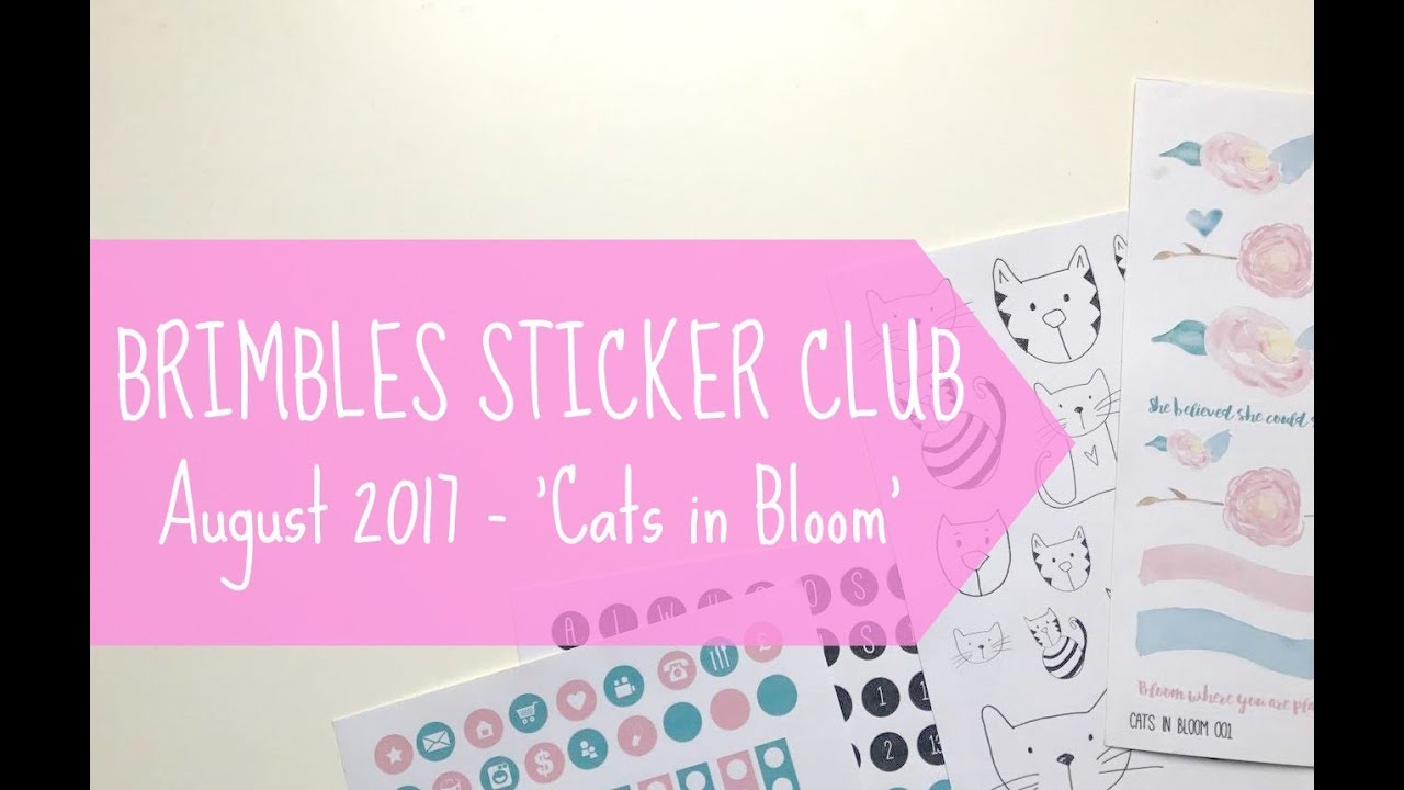 BRIMBLES STICKER CLUB | August 2017 | 'CATS IN BLOOM'