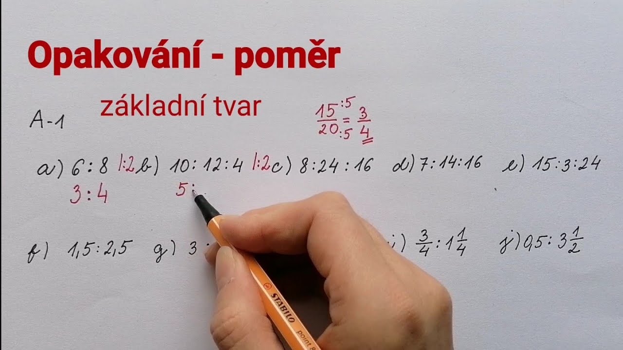 Poměr - základní tvar