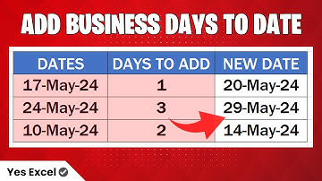 Add Business Days to Date in Excel