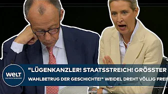 BERLIN: "Lügenkanzler! Staatsstreich! Größter Wahlbetrug der Geschichte!" Weidel feuert gegen Merz!