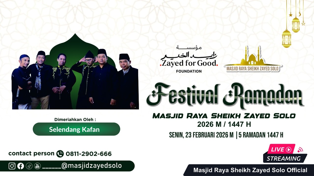 Festival Ramadan Day 5 Masjid Raya Sheikh Zayed Solo 1447H | 2026