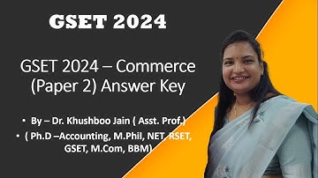 GSET Dec 2024 Commerce Paper 2 Answer Key with Explanation