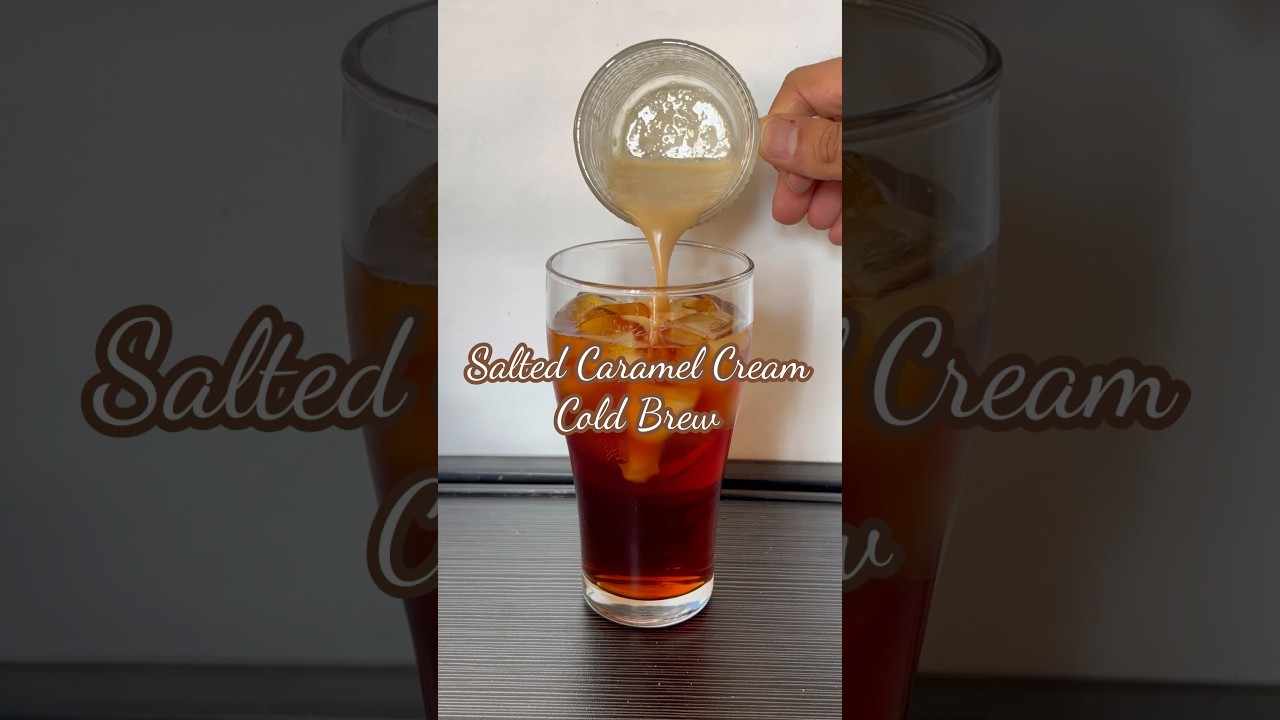 Salted caramel cream over smooth cold brew ❄️☕️ 
