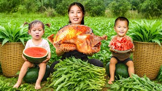 Download Lagu Harvesting 1000kg+ Giant Wild Lettuce to Sell at the Market, Cooking Boiled Chicken for my Children MP3
