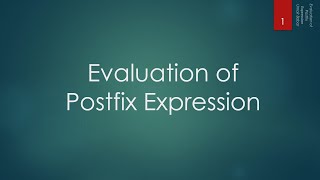 15.3 Evaluation of Postfix Expression
