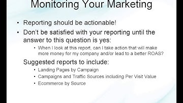 Google Analytics 105 -- Telling Your Story: Reporting To Management and Monitoring Your Marketing.