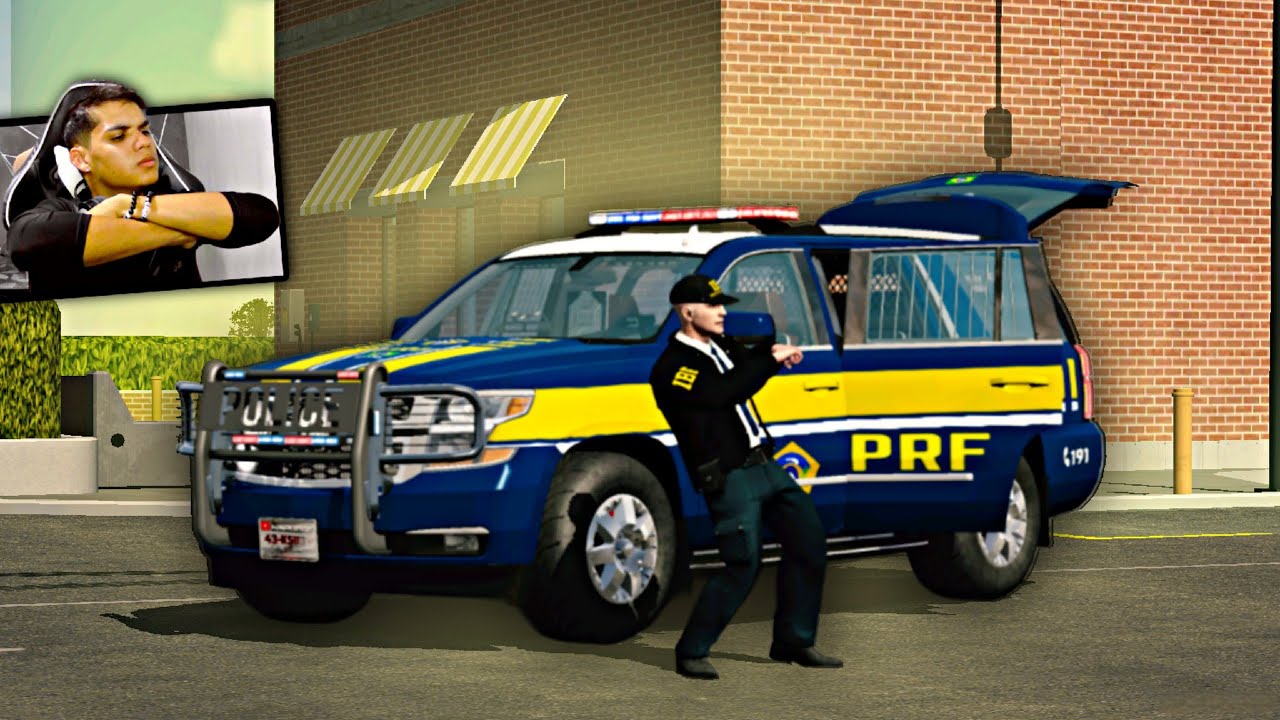 VIREI POLICIAL DA PRF!! car parking multiplayer - YouTube