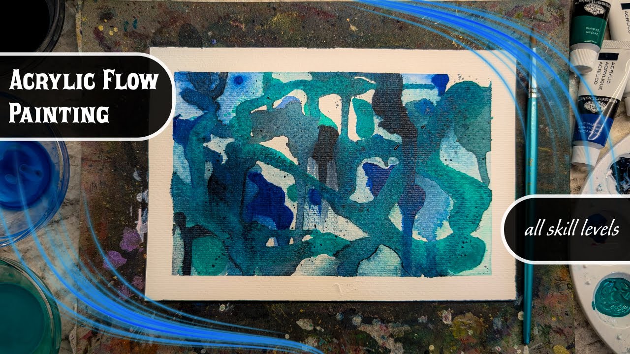 Abstract Acrylic Flow Painting for Relaxation