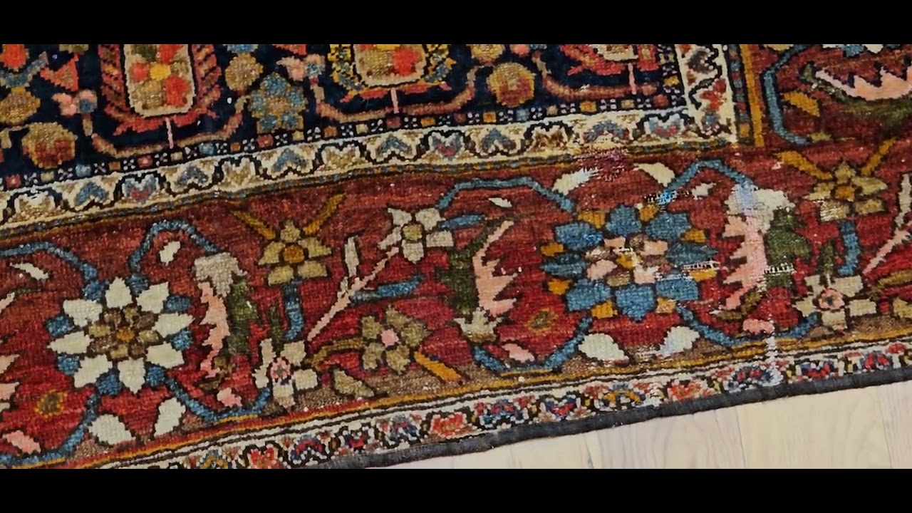 Antique Kurdish Area Rug in All Over Paisley Pattern, 