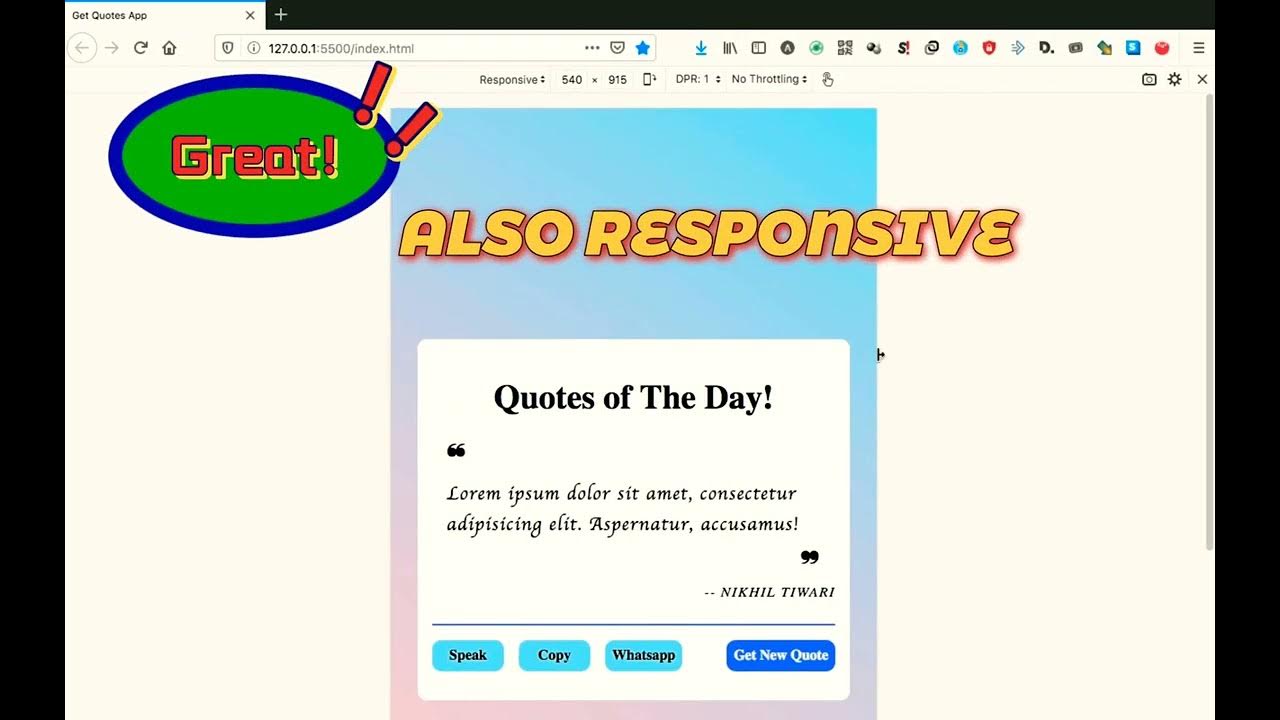 get quote app from scratch using HTML CSS and JavaScript | best video ...