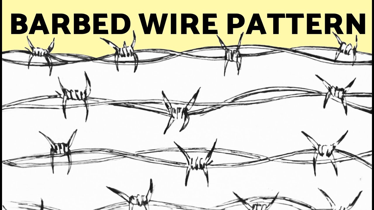 barbed wire drawing, barbed wire illustration, barbed wire pattern, h...