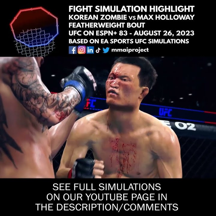 UFC on ESPN  83 Holloway Korean Zombie FW Fight Simulation Highlight EA Sports UFC 4 🇺🇸🇰🇷👊🎮 #shorts