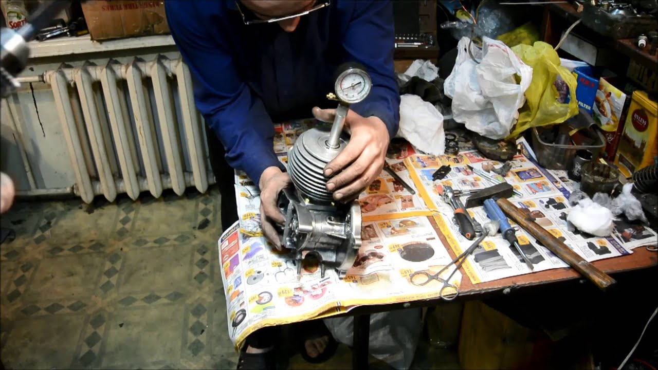 Измерение компрессии Мотор Д4 - YouTube