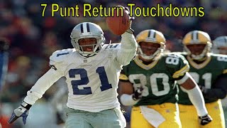 Deion Sanders, 7 Electric Punt Return TDs #shorts