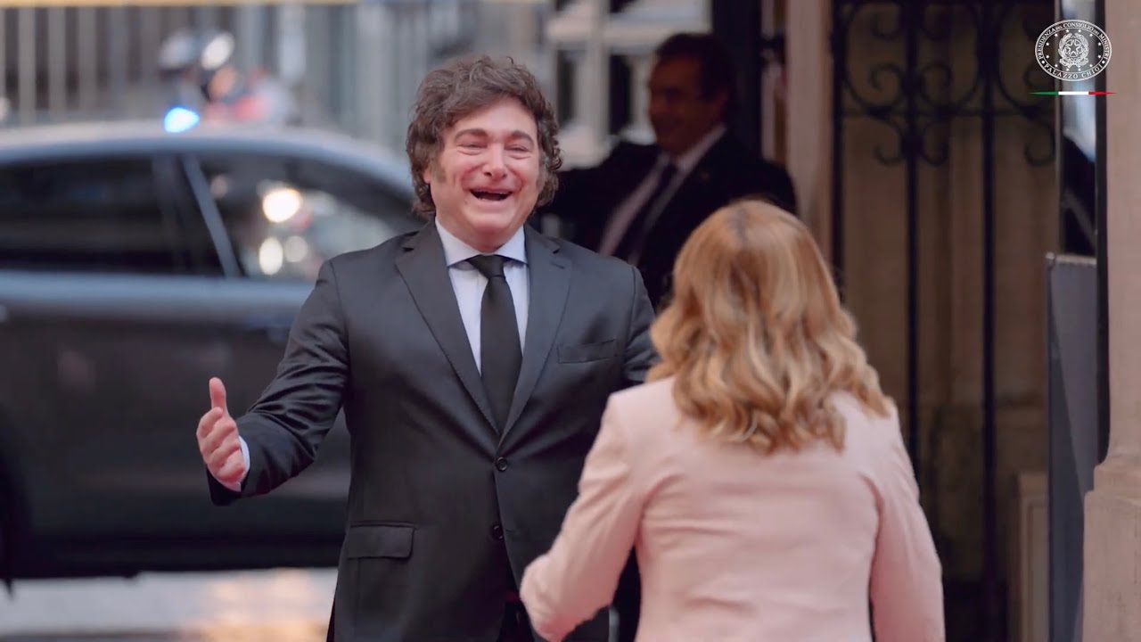 GIORGIA MELONI RICEVE JAVIER MILEI A PALAZZO CHIGI