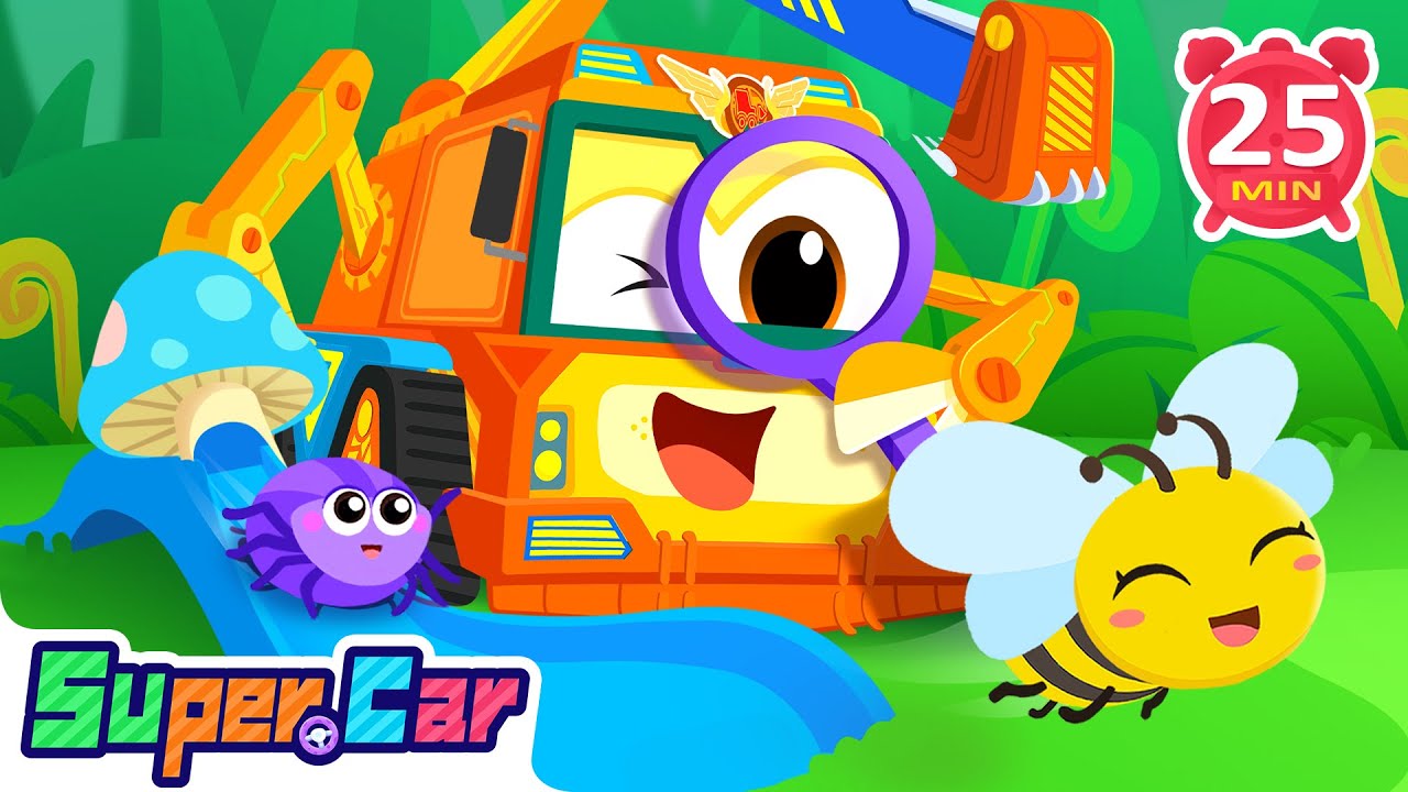 迷你遊樂園🎢 | 🤖機械剪刀手 | 🌳樹枝蹺蹺板 | 汽車卡通動畫 | 🦋幫昆蟲朋友做遊樂園 | 車車兒歌 | 超級汽車