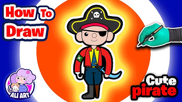 How To Draw A Cute Pirate Easy Step By Step Tutorial Drawing With AliArt