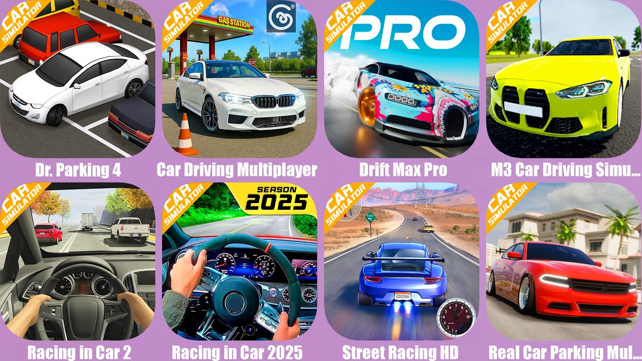 Dr. Parking 4,Car Driving Multiplayer,Drift Max Pro,M3 Car Driving Simulator,Street Racing HD
