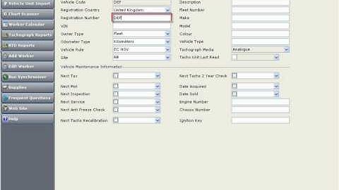 New Vehicle - Tachomaster Tachograph Analysis