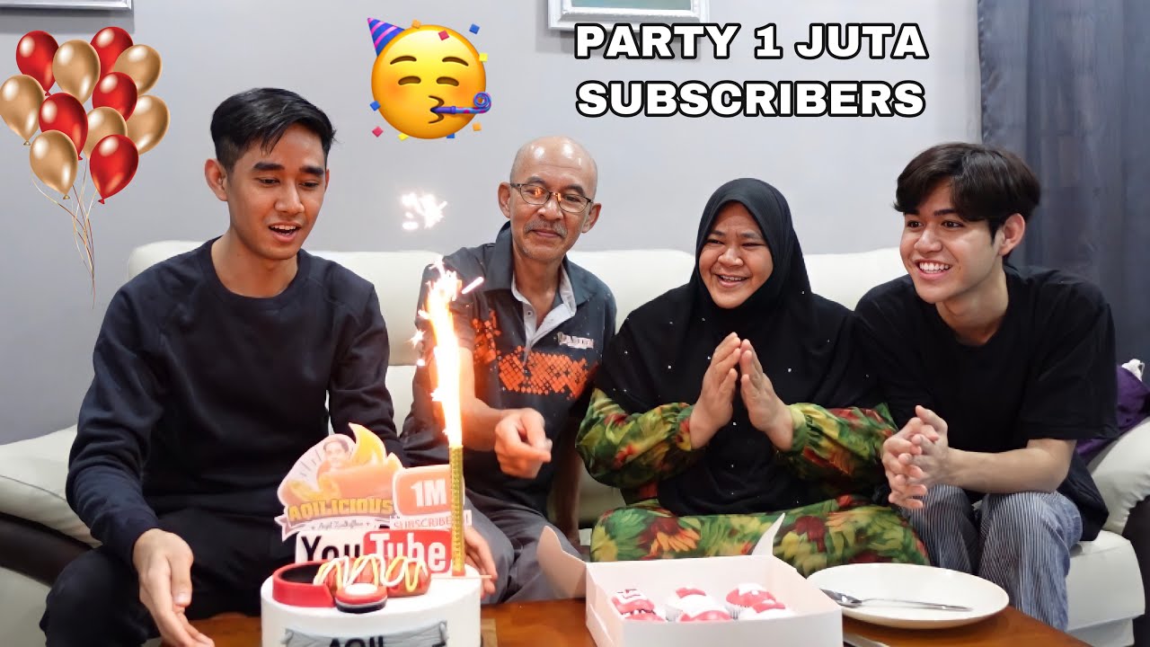 PARTY 1 JUTA SUBSCRIBERS! 🥳 KEK CUSTOM YOUTUBE AQILZULKIFLEE 🤩