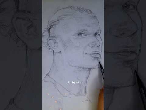Satisfying drawing ERLING HAALAND wip #shorts #youtubeshorts #shortvideo