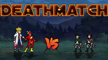 Flash & Minato Namikaze (OmHy) VS Levi & Mikasa in Jump Force Mugen